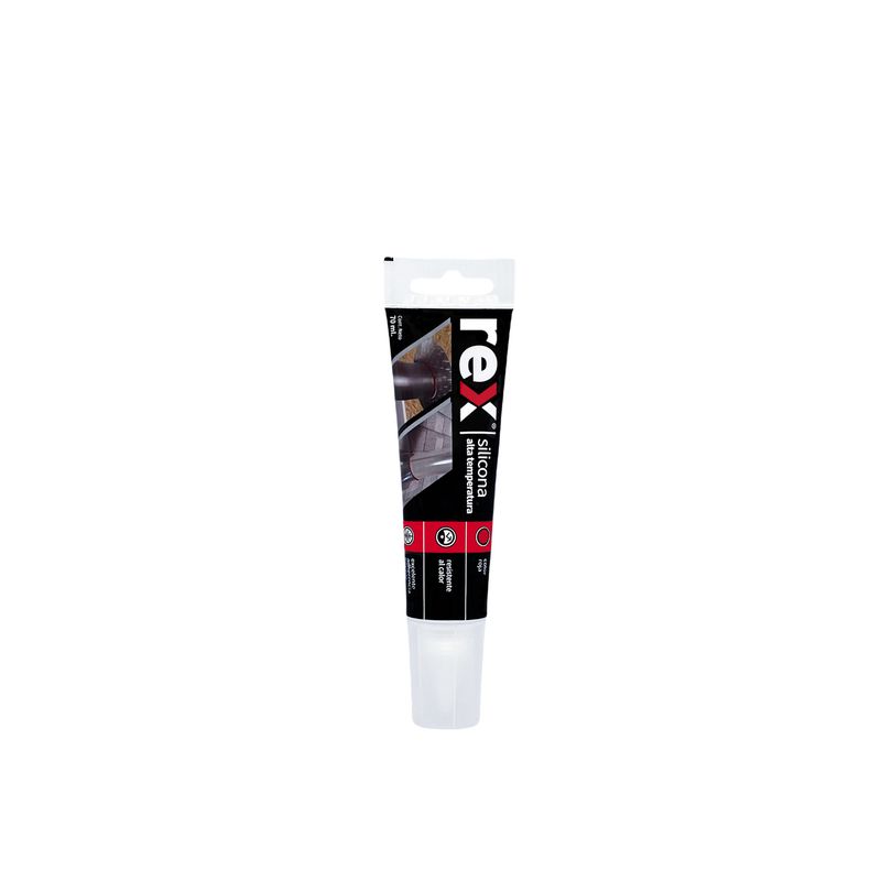 GENERICO - Silicona Alta Temperatura Negro Pomo 70 Ml Rex 30335