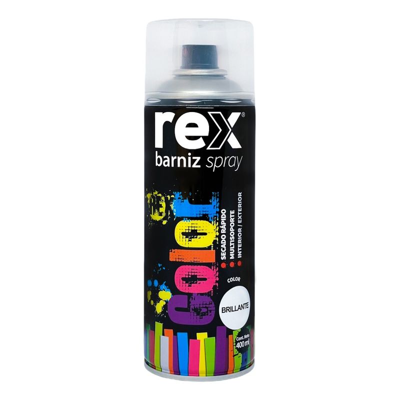 GENERICO - Pintura Spray Barniz Color Brillante 400 Ml Rex 60045