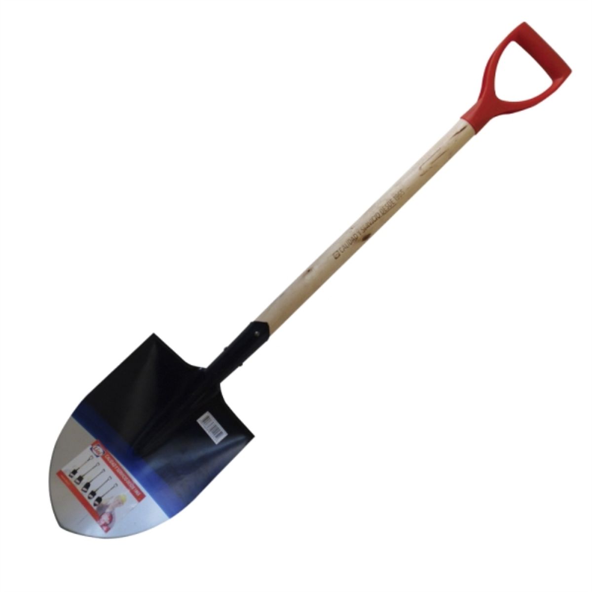 LIOI - Pala punta huevo con mango de madera aza plástica