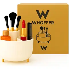 GENERICO - Organizador Giratorio Whoffer Cosméticos Y Maquillaje Blanco