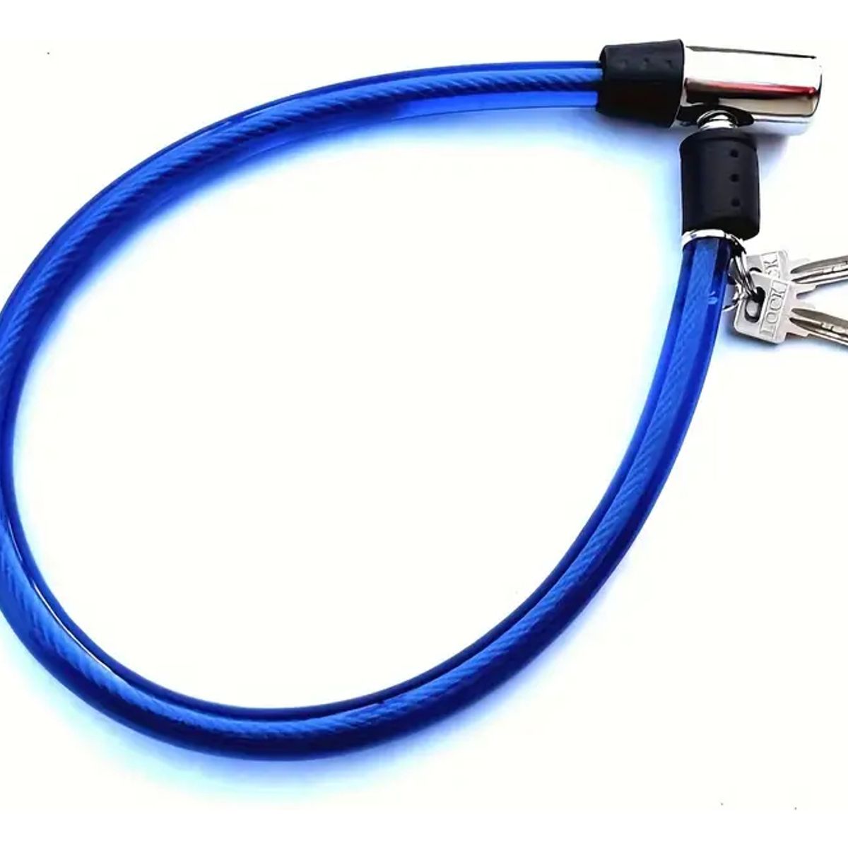 GENERICO - Candado Para Bicicleta Con Llave Chico Azul Nice Ideal 18712