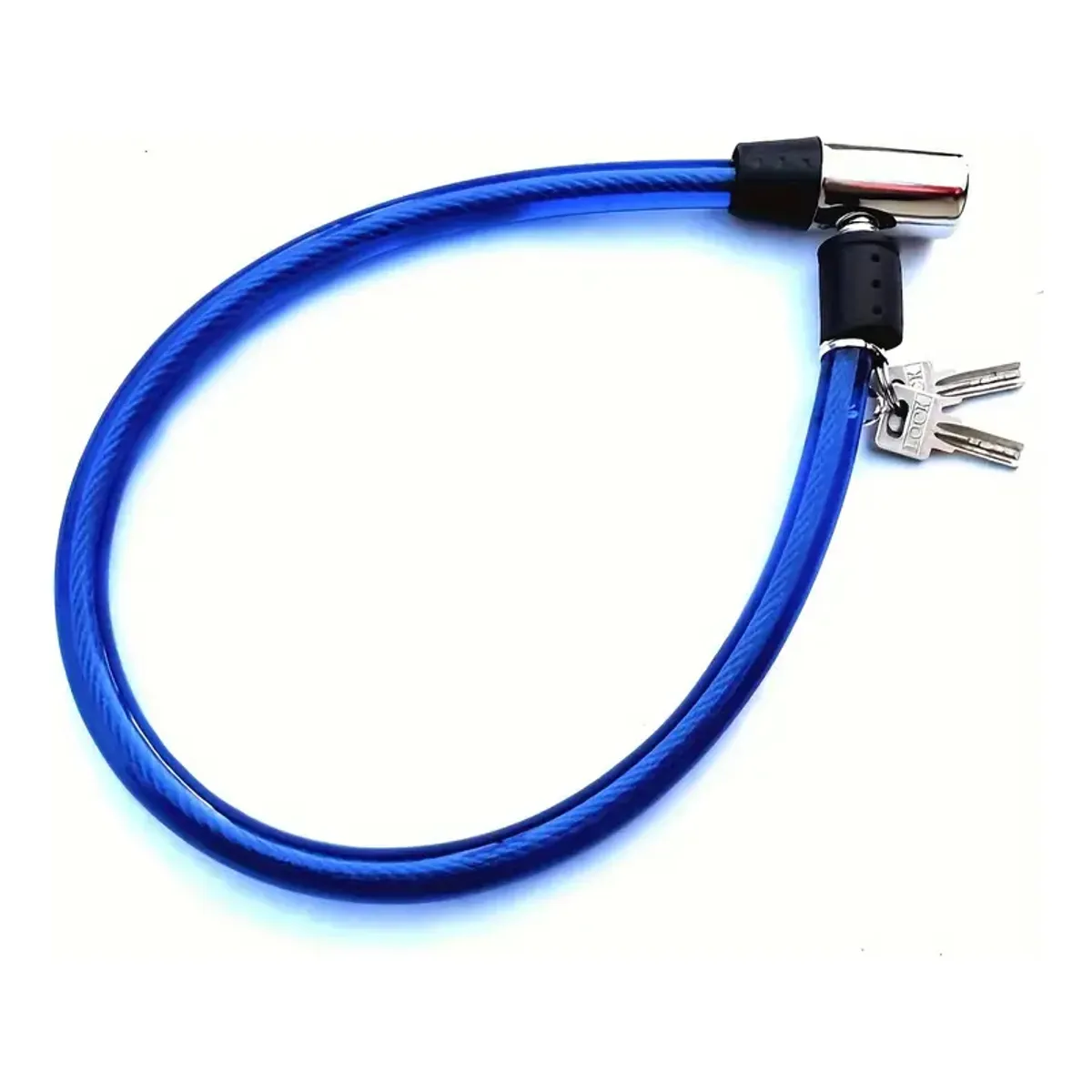 GENERICO - Candado Para Bicicleta Con Llave Chico Azul Nice Ideal 18712