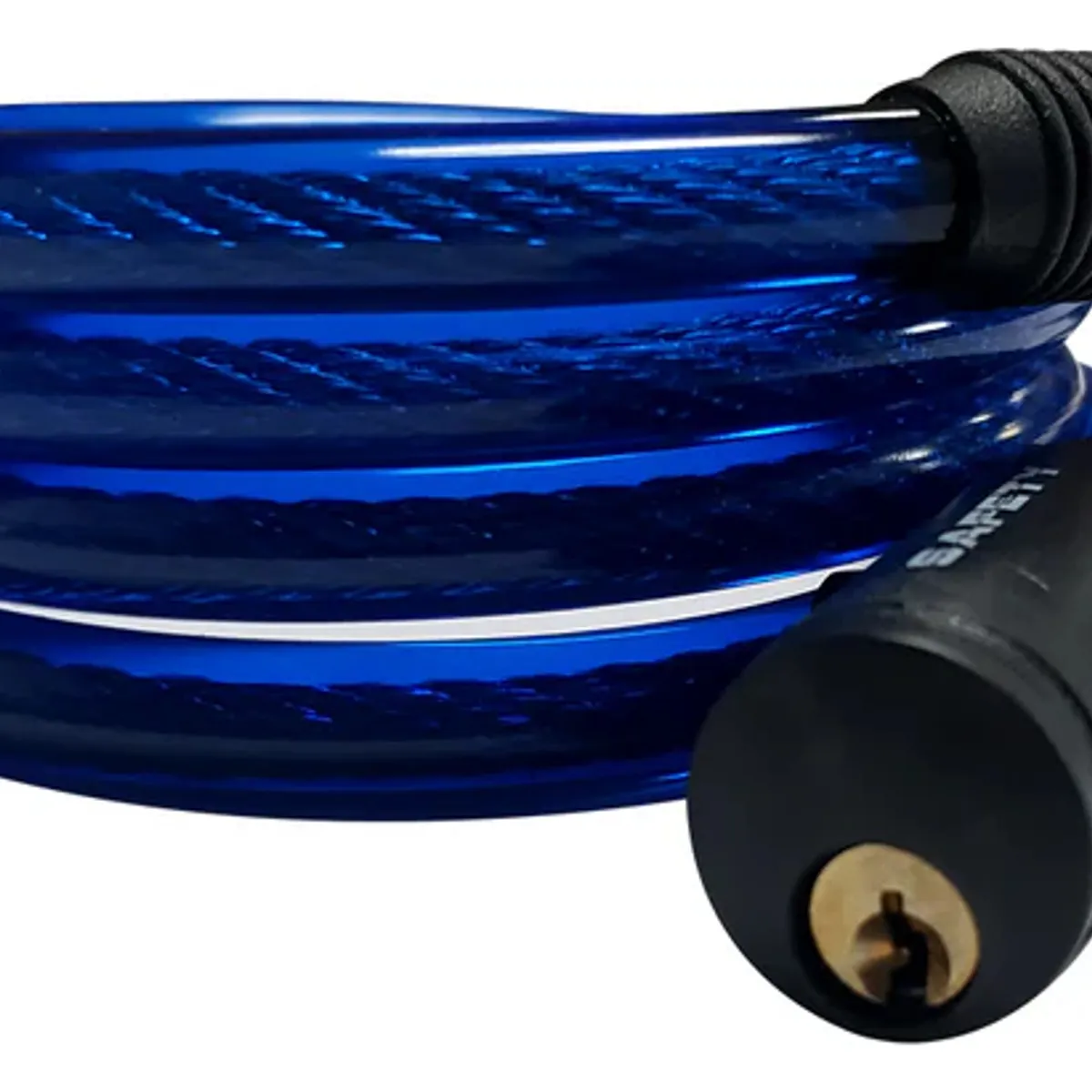 GENERICO - Candado Para Bicicleta Con Llave Chico Azul Nice Ideal 18712