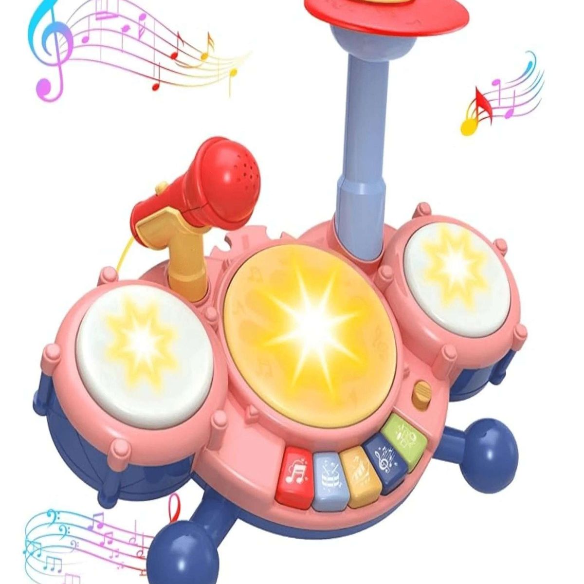 GENERICO - Juguete Batería Musical Para Bebé Con Micrófono Órgano Rosa