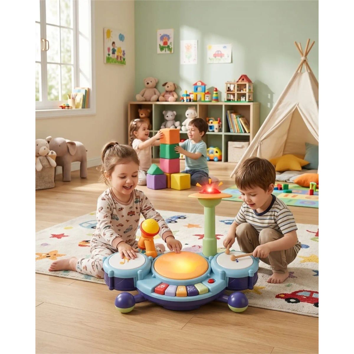 GENERICO - Juguete Infantil Batería Musical Interactiva con Melodias