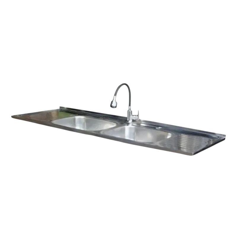 GENERICO - Lavaplatos De Acero Inoxidable 180x50 Cm - Genérica Plateado