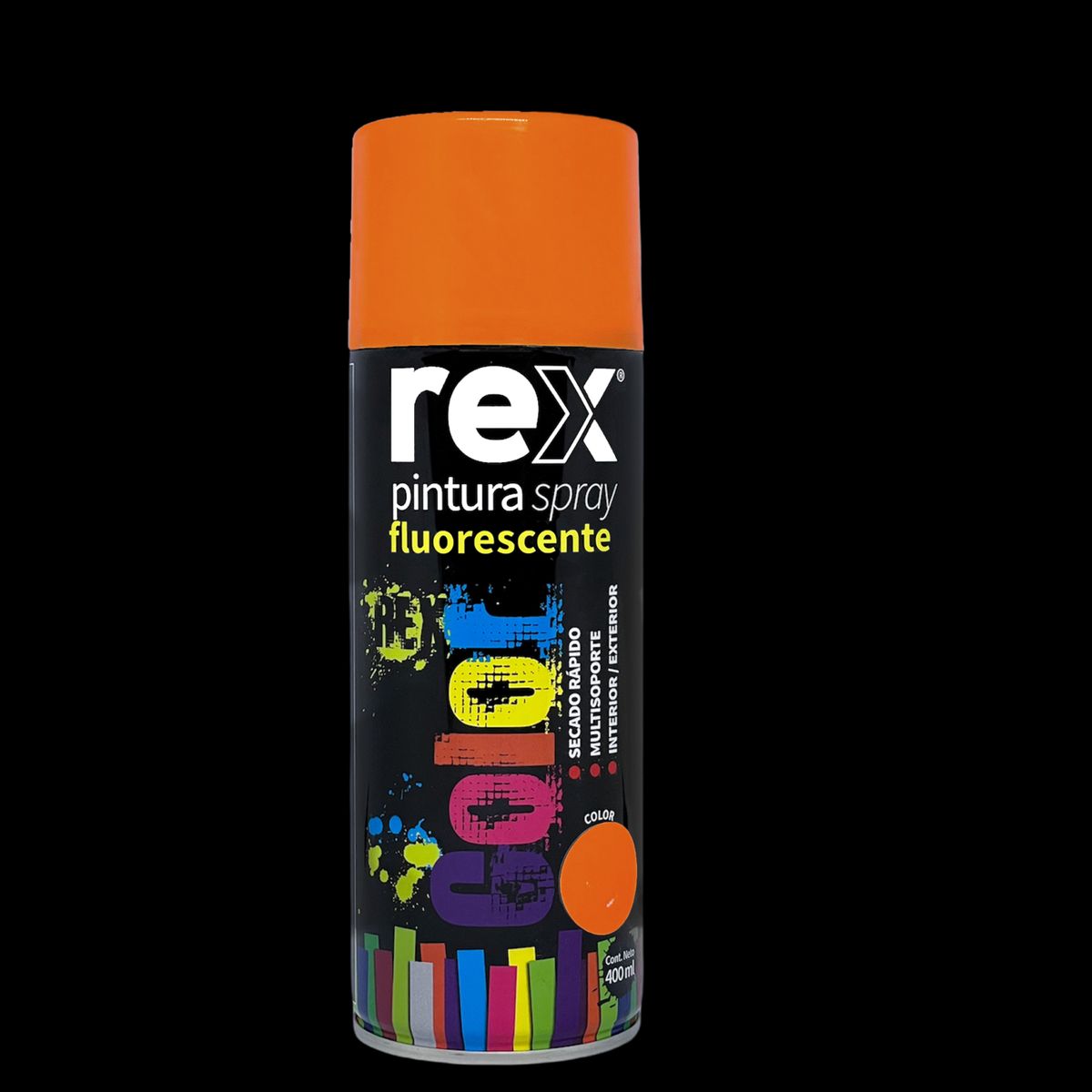 GENERICO - Pintura Spray Fluorescente Color Naranjo 400 Ml Rex 60031