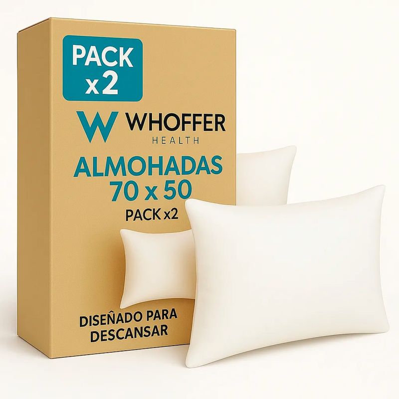 GENERICO - Pack 2 Almohadas Americanas 70x50 Antialérgicas Whoffer Blanco
