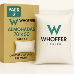 GENERICO - Pack 2 Almohadas Americanas 70x50 Antialérgicas Whoffer Blanco