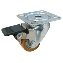 KUTZ - Rueda Giratoria con freno 35mm Poliuretano 100kg Uso Industrial