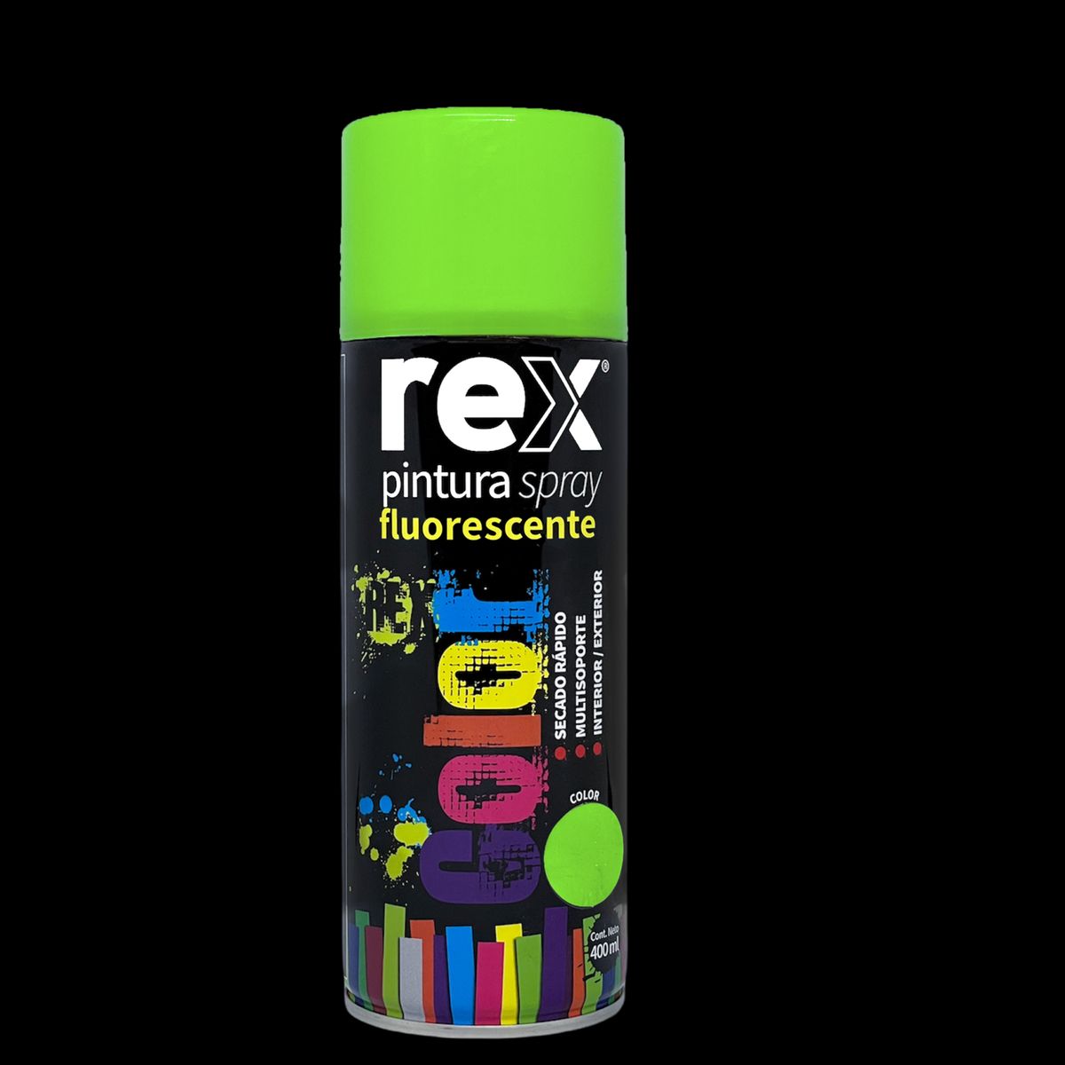 GENERICO - Pintura Spray Fluorescente Color Verde 400 Ml Rex 60033