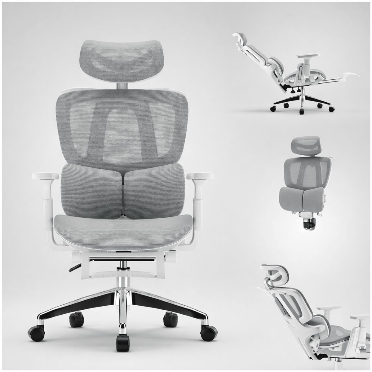 HOMER DESIGN - Silla De Oficina Ergonomica Pata Acero Con Colgador De Ropa