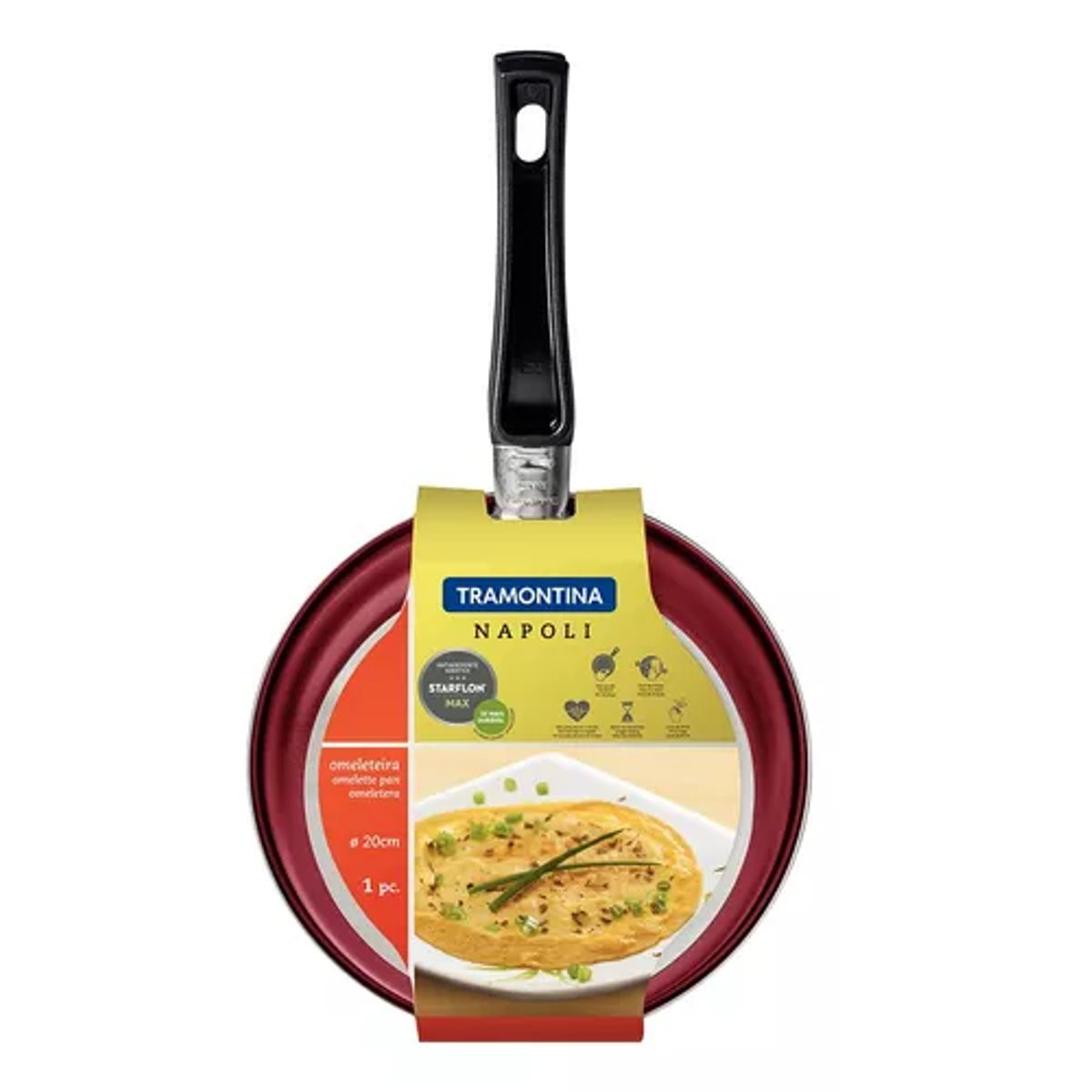 TRAMONTINA - Sartén doble antiadherente para tortillas Tramontina 20 cm