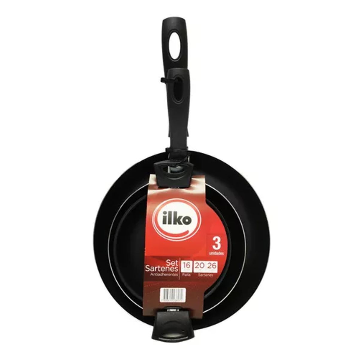 ILKO - Pack de sartenes 20+26 cm + paila antiadherente Redblue Ilko