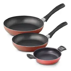 ILKO - Pack de sartenes 20+26 cm + paila antiadherente Redblue