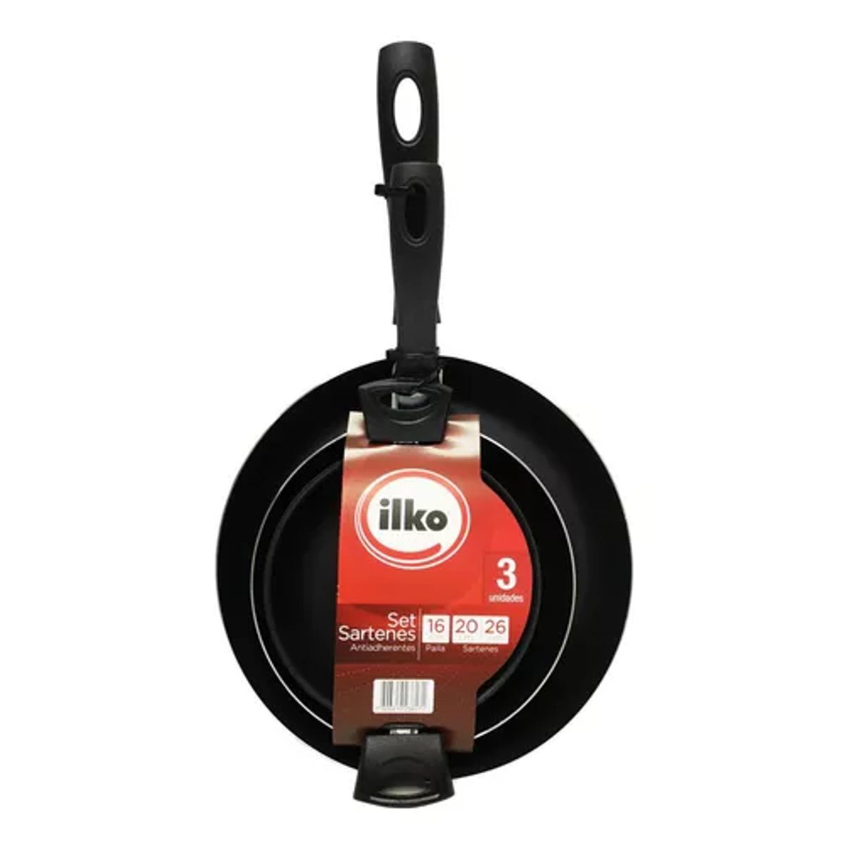 ILKO - Pack de sartenes 20+26 cm + paila antiadherente Redblue Ilko