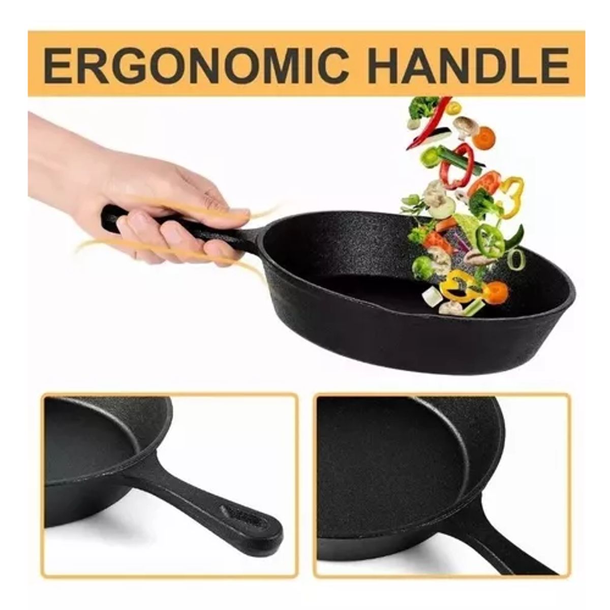 GENERICO - Set de 4 sartenes de hierro fundido skillet