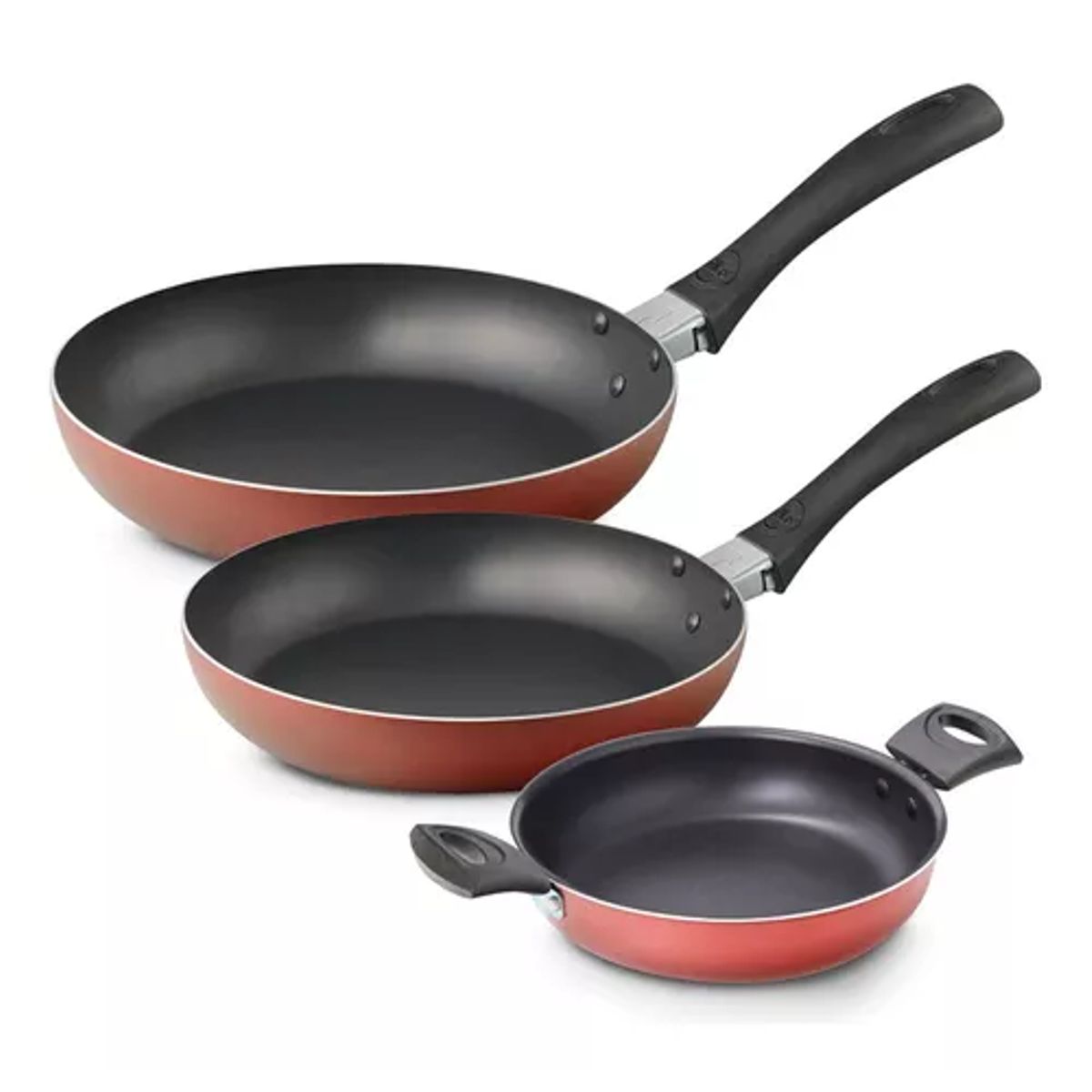 ILKO - Pack de sartenes de 20 + 26 cm y paila antiadherente Redblue Ilko