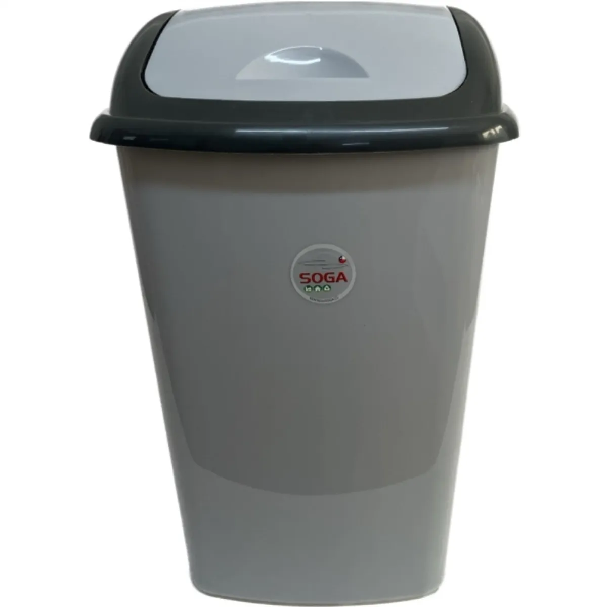 SOGA - Basurero plástico tapa vaivén 60 lt gris