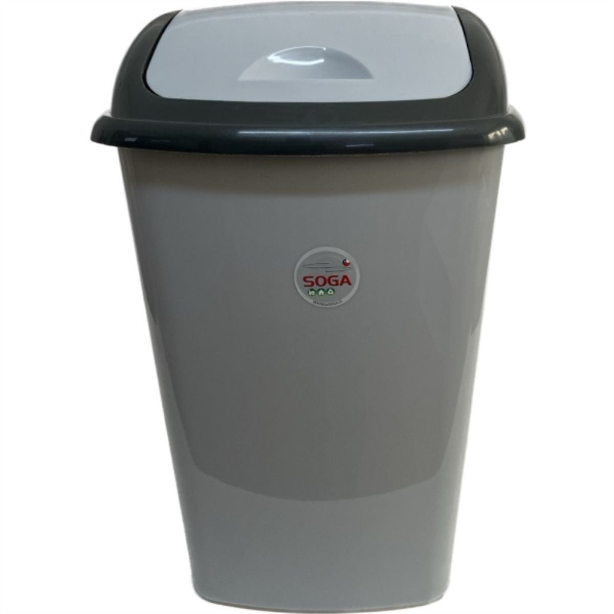 SOGA - Basurero plástico tapa vaivén 60 lt gris