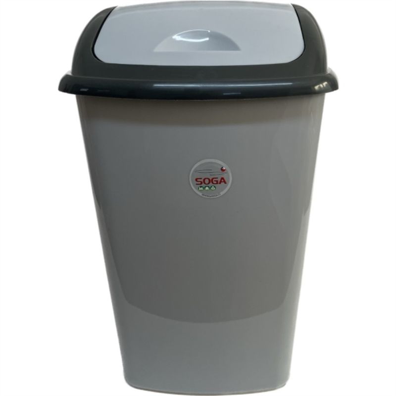 SOGA - Basurero plástico tapa vaivén 60 lt gris
