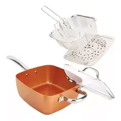 GENERICO - Sartén antiadherente set de cobre