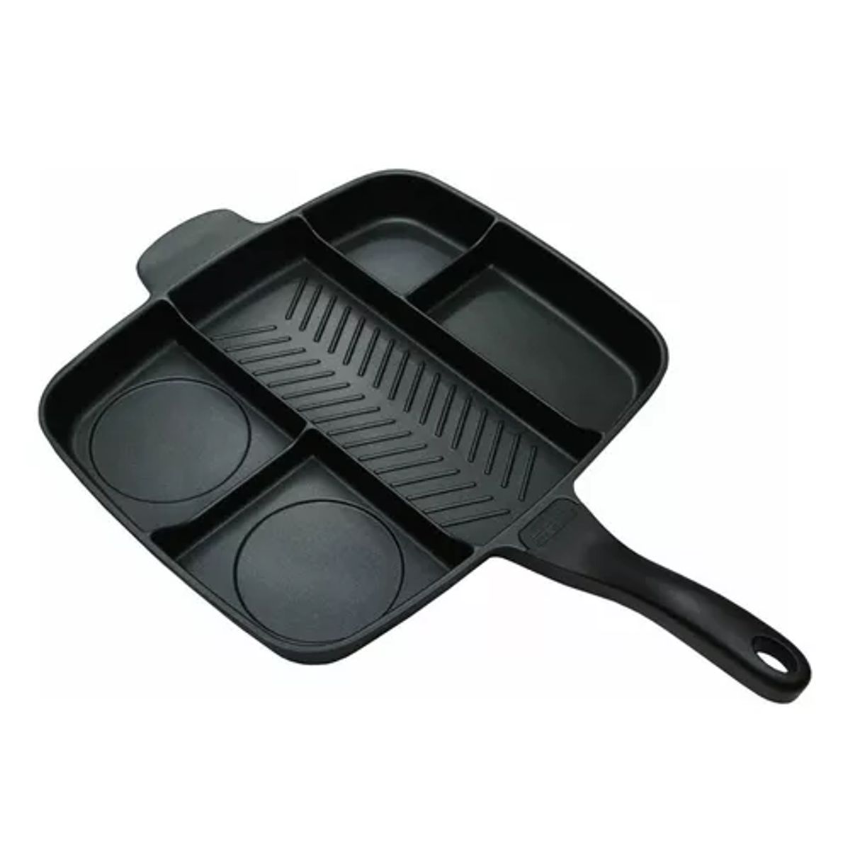 GENERICO - Sartén multiuso 5 en 1 antiadherente horno y cocina color negro