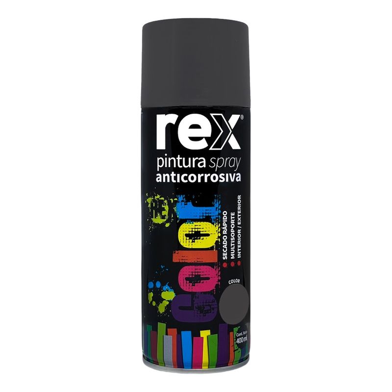GENERICO - Pintura Spray Anticorrosivo Color Gris 400 Ml Rex 60039