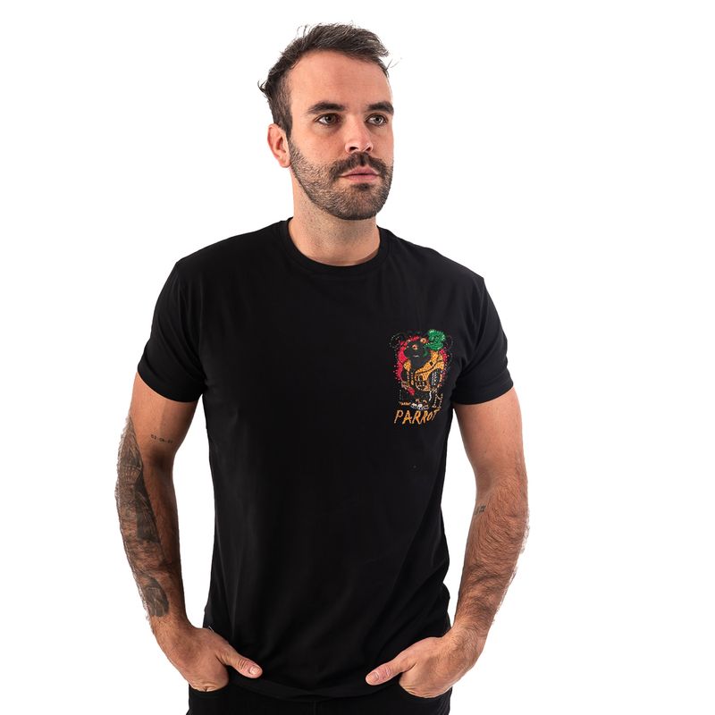 PARROT - Polera con estampado de pedrería