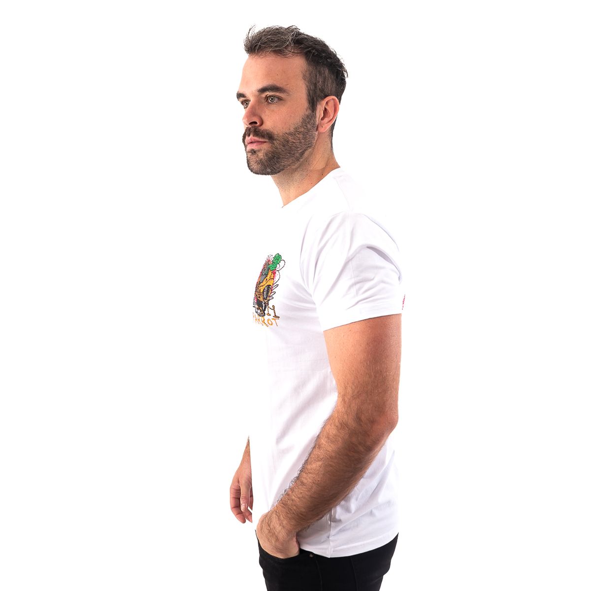 PARROT - Polera con estampado de pedrería