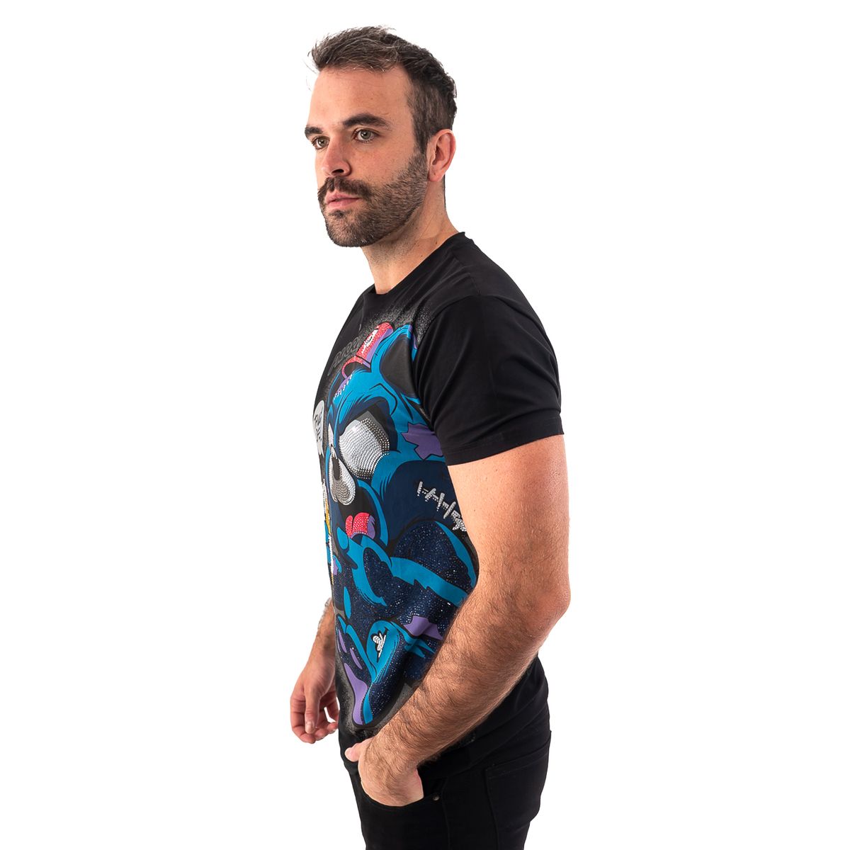 PARROT - Polera con estampado de pedrería