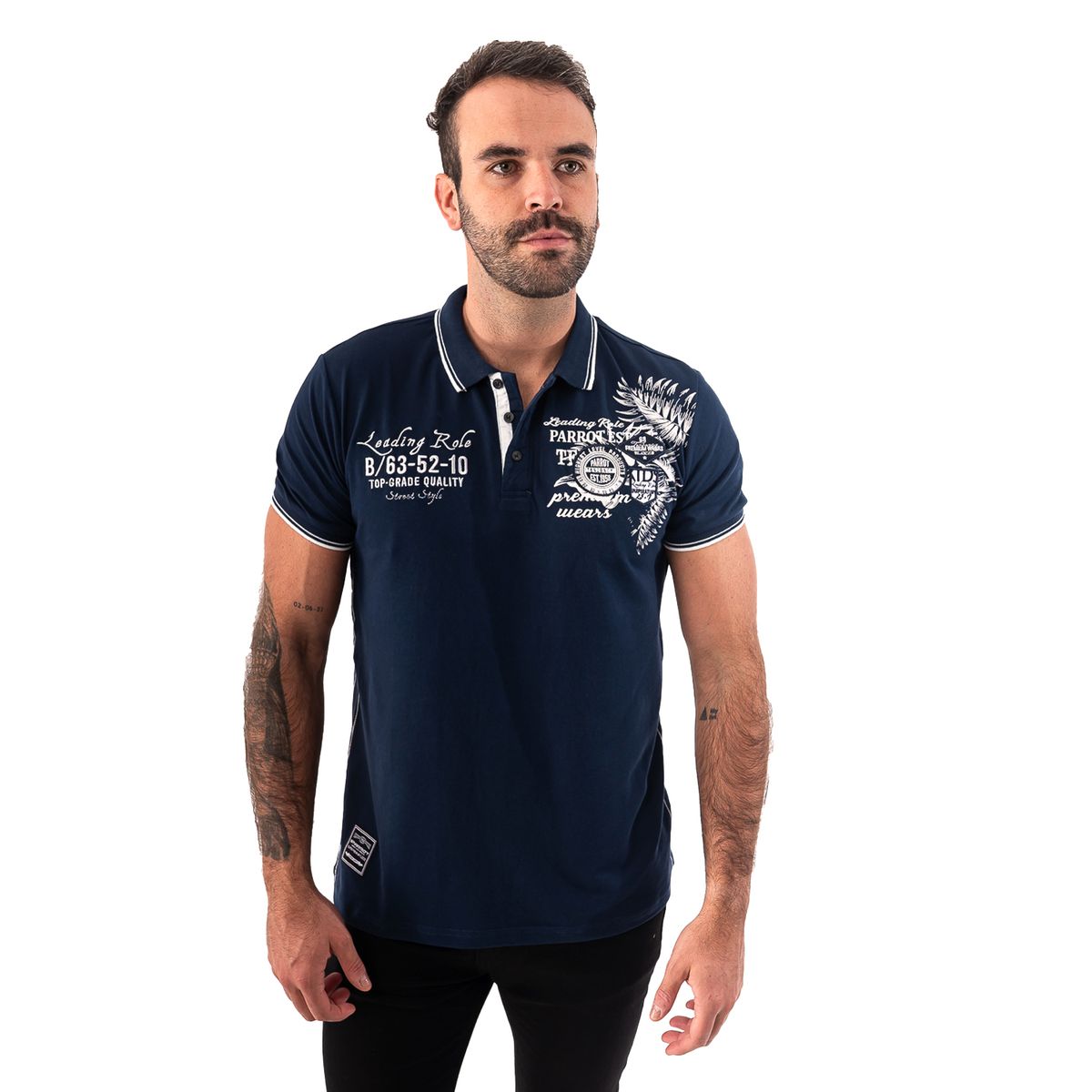PARROT - Polera Manga Corta con estampados y bordados