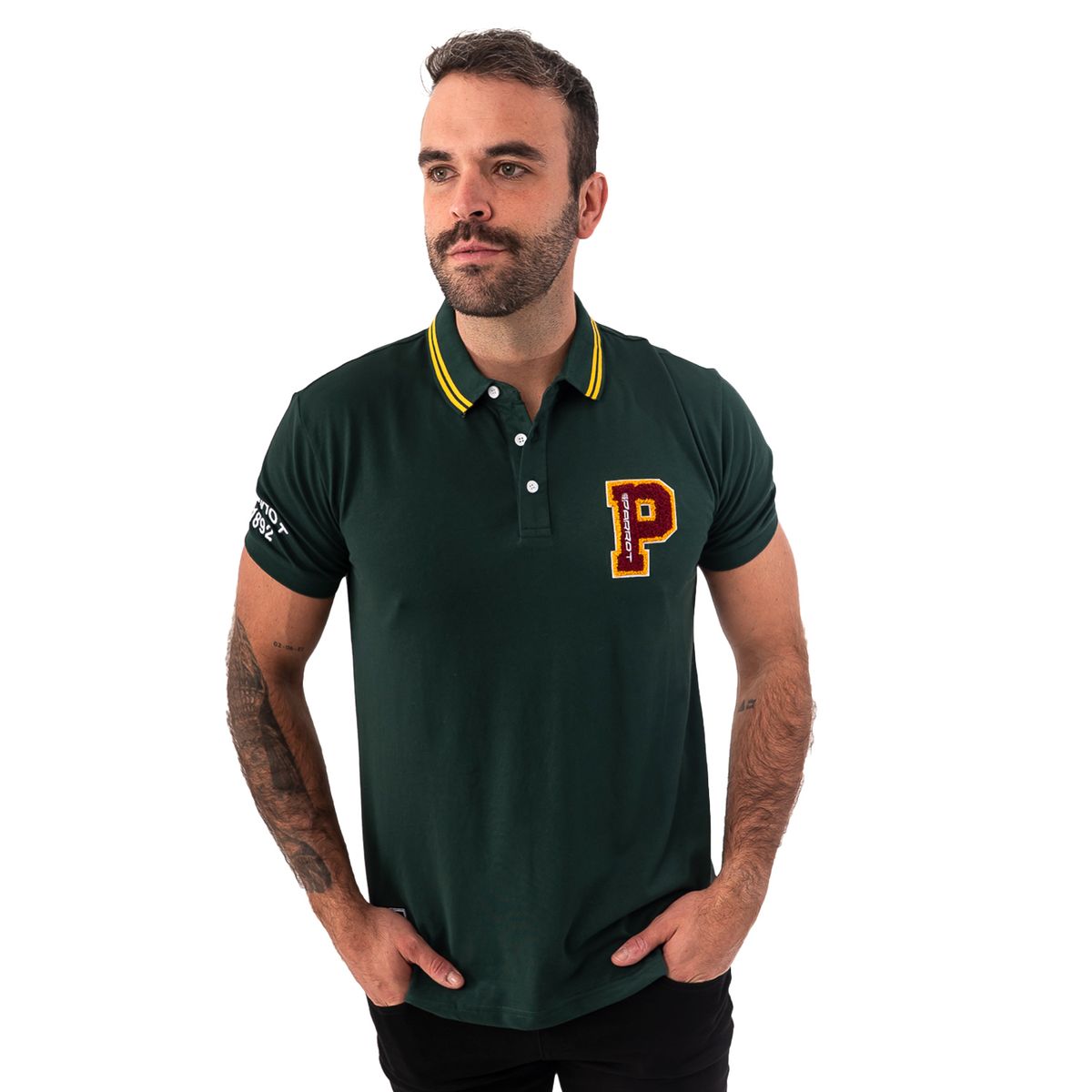 PARROT - Polera Manga Corta con Logo bordado