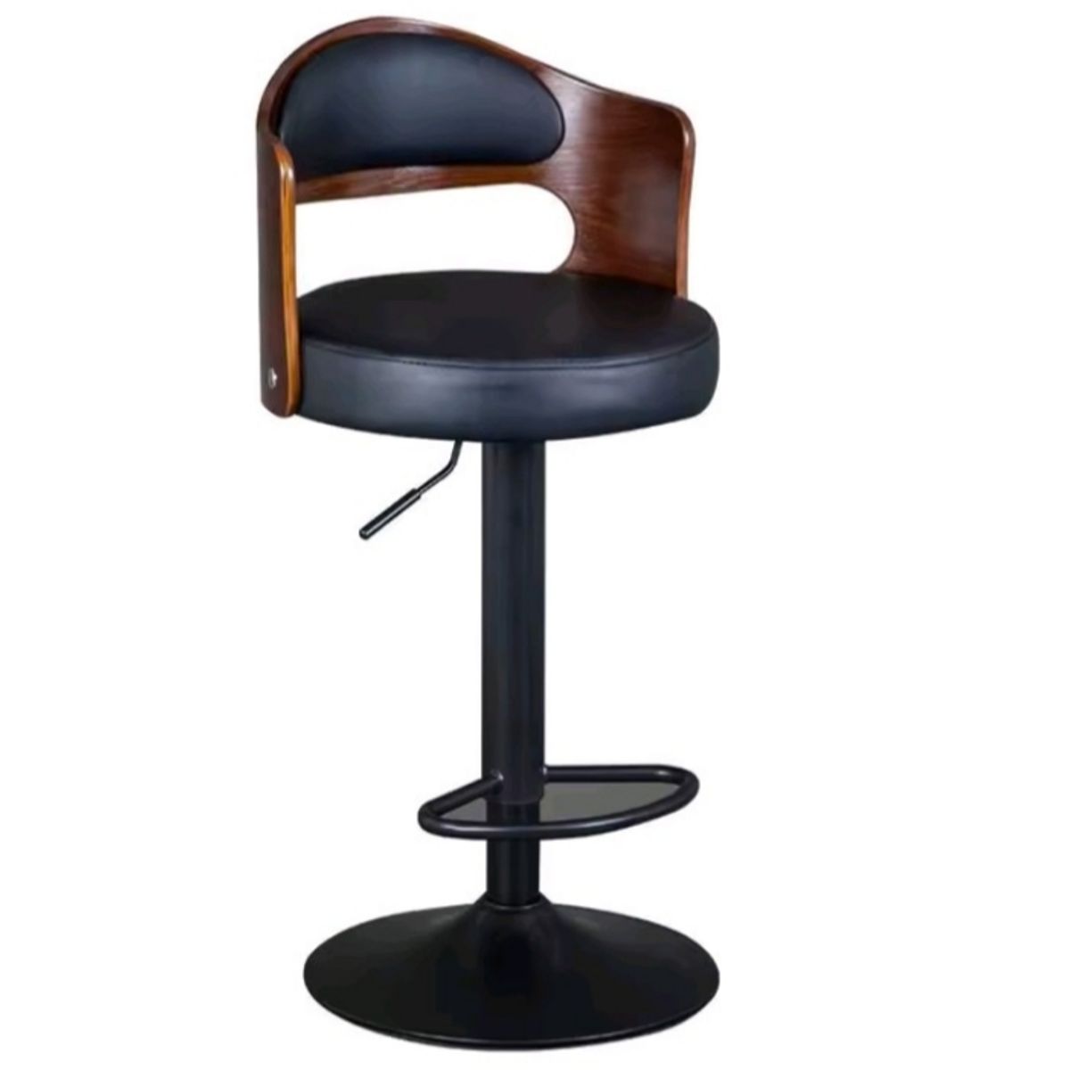 ARTIHOGAR - Pack 2 Sillas Bar  De Luxe Madera con Respaldo Boscco  Negro/Negro