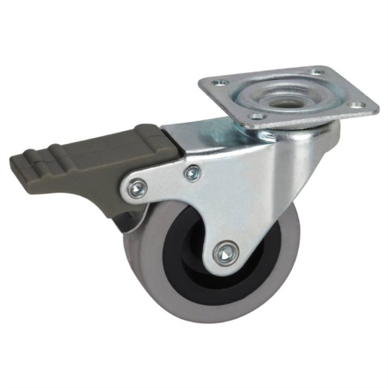 KUTZ - Rueda Giratoria con freno 50mm goma 45kg Uso Doméstico