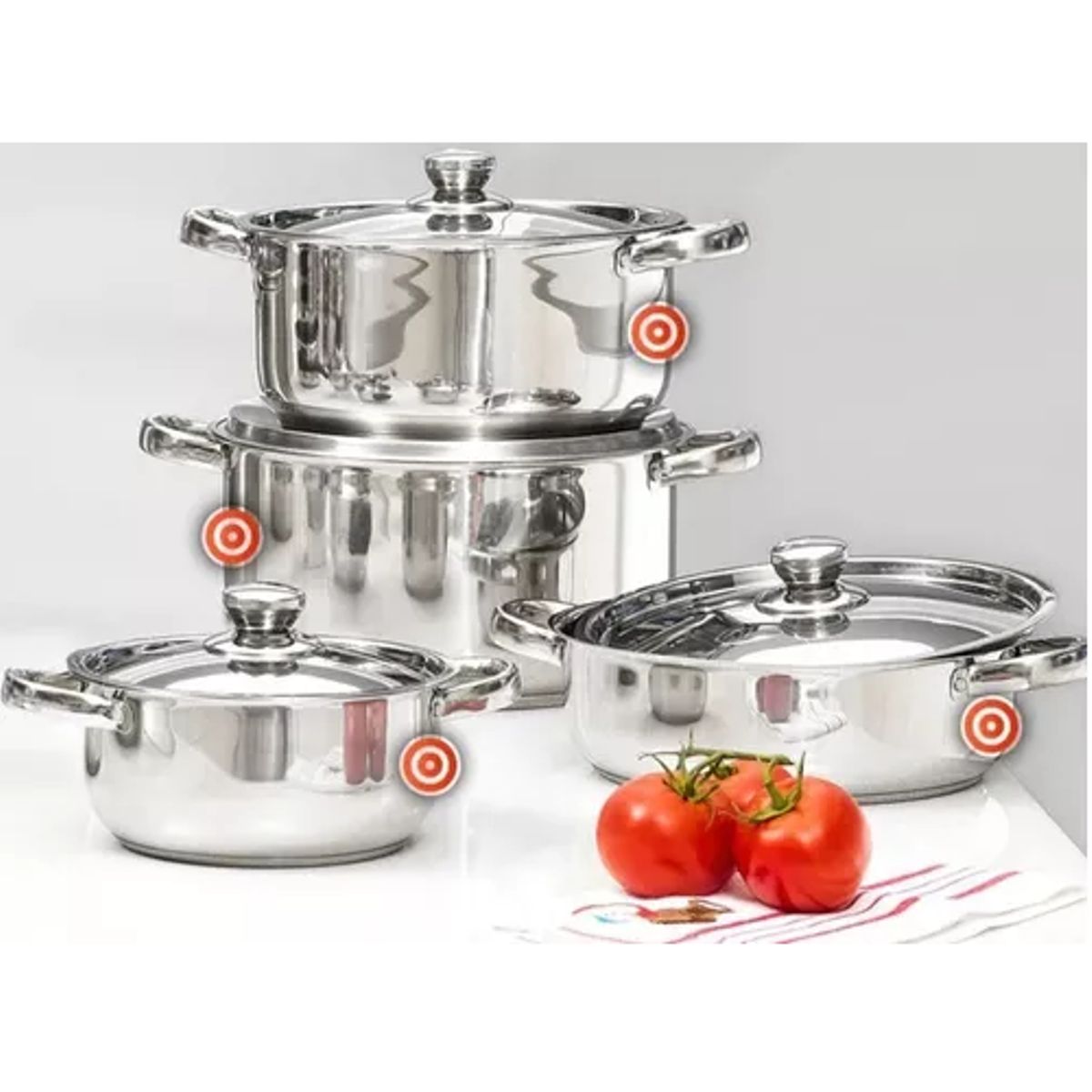 GENERICO - Juego de batería de cocina de 8 piezas marca Doral