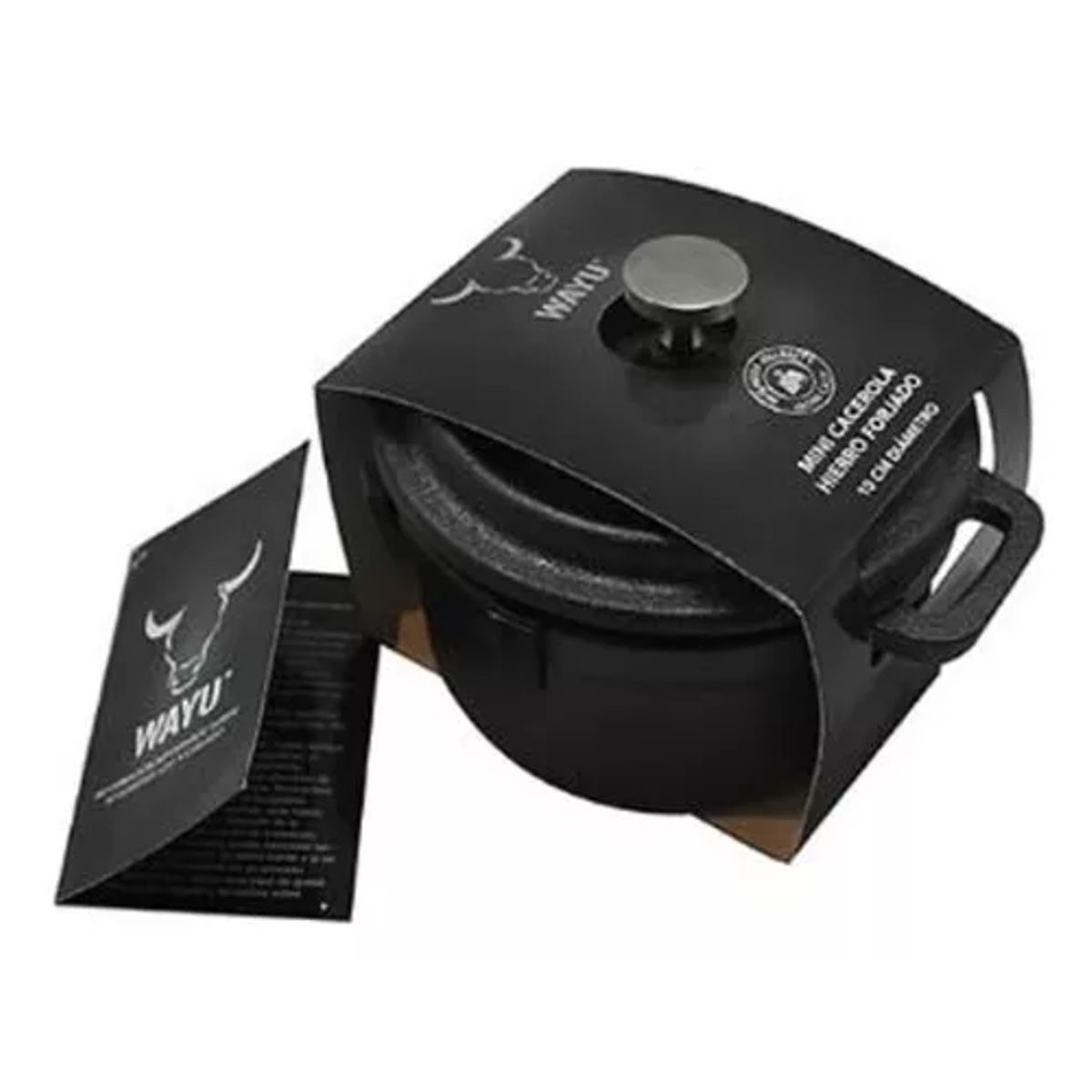 GENERICO - Mini cacerola Wayu de hierro fundido color negro