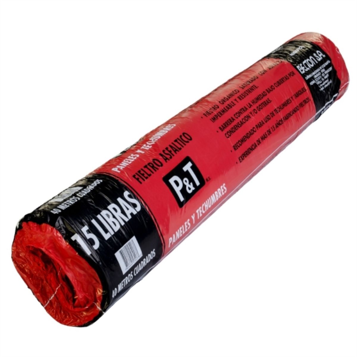BECTON - Fieltro asfaltico liso 15 libras 0,96 40mt2