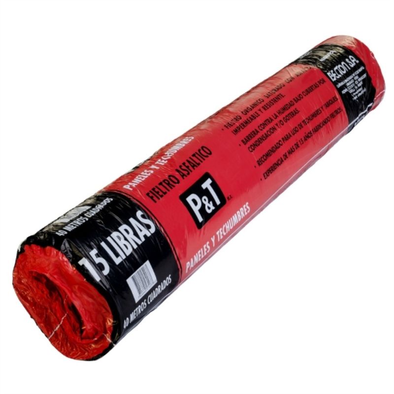 BECTON - Fieltro asfaltico liso 15 libras 0,96 40mt2