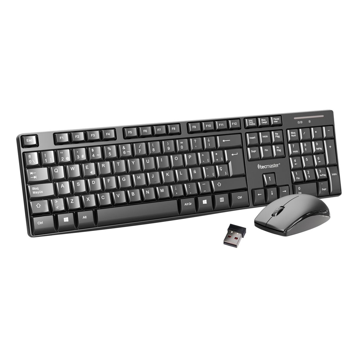 TECMASTER - Teclado Y Mouse Inalámbrico 1200dpi Tecmaster Tm-100512