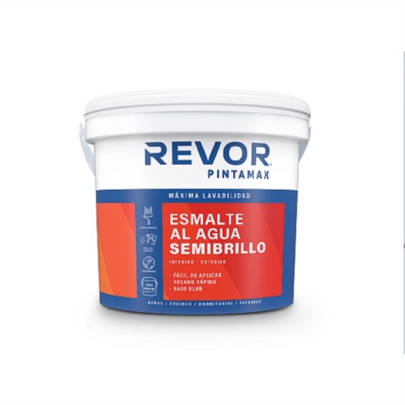REVOR - Esmalte al agua semibrillo pintamax blanco 4 gl