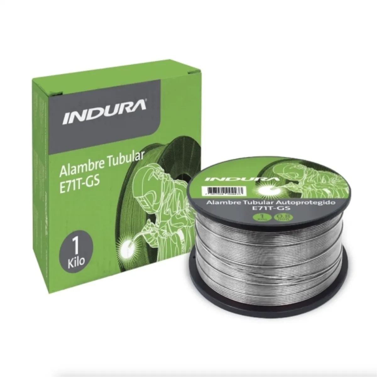 Alambre soldar tubular e71t-gs 0,9mm 1kg indura, marca INDURA - Foto 2