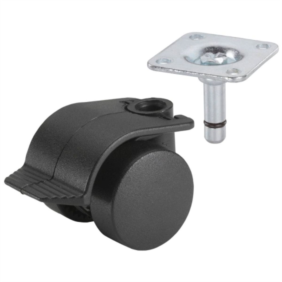 KUTZ - Rueda giratoria con freno 35mm plástico 70kg