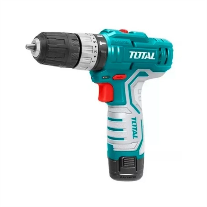 TOTAL - Taladro percutor 10mm 12v 2 baterias + cargador tidli1232