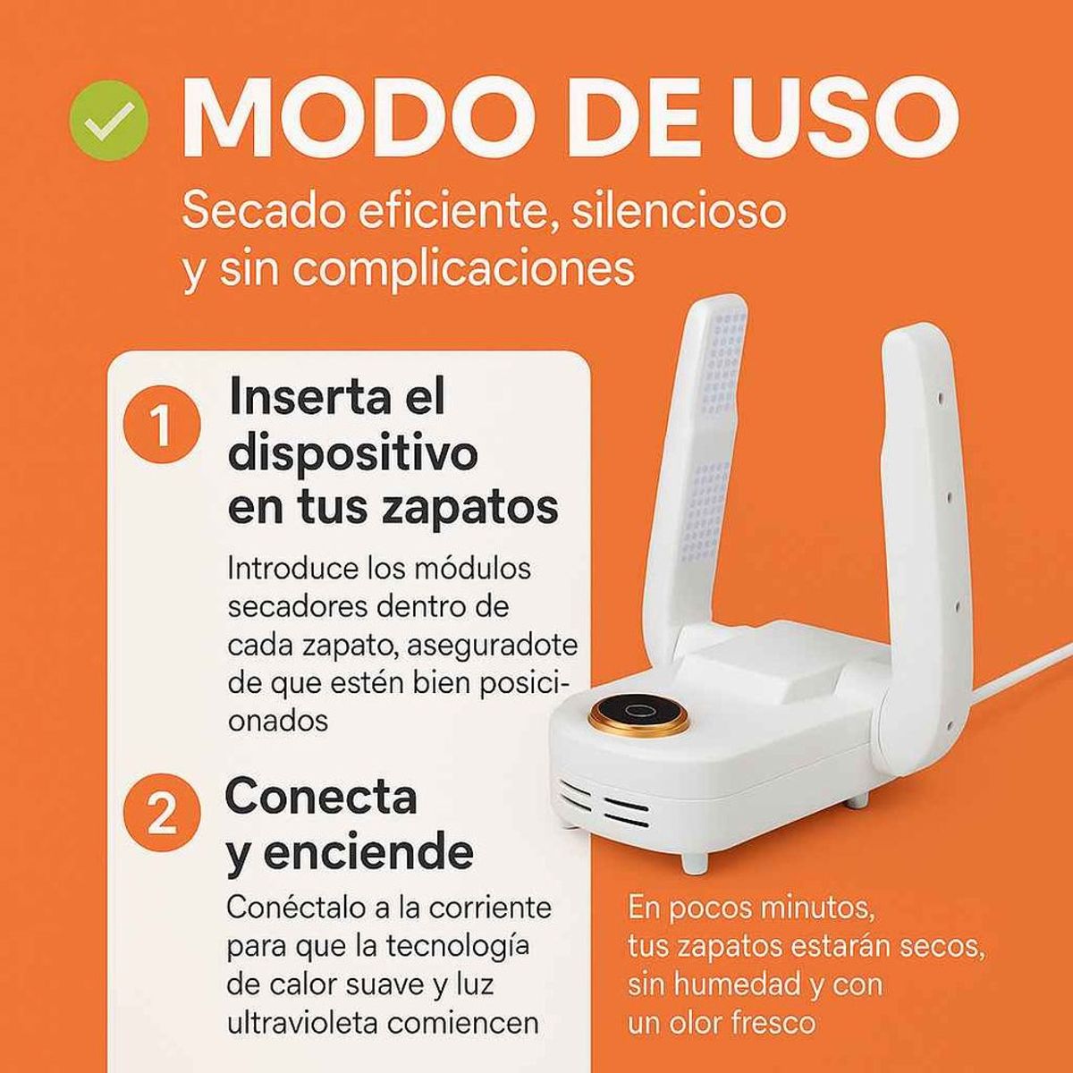 MOVI - Secador De Zapatos Portatil Con Luz Uv