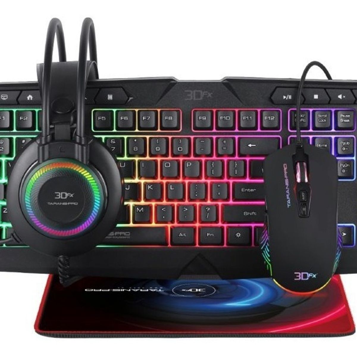 3DFX - Kit Gamer 3dfx Taranis Pro 4 En 1 Led Rgb 9093
