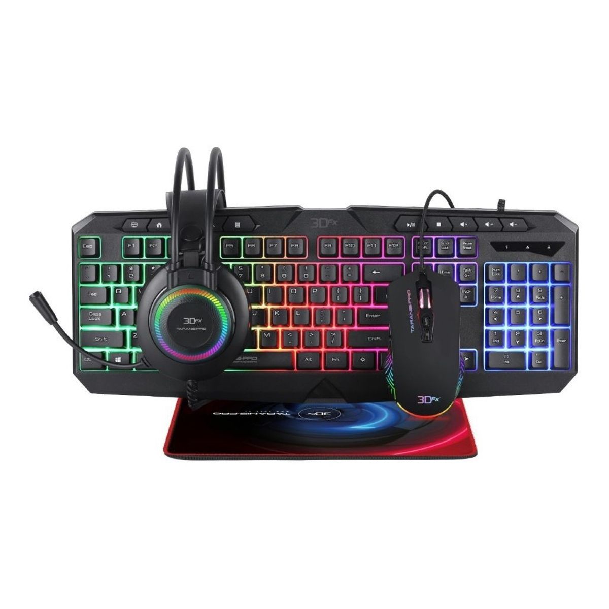 3DFX - Kit Gamer 3dfx Taranis Pro 4 En 1 Led Rgb 9093