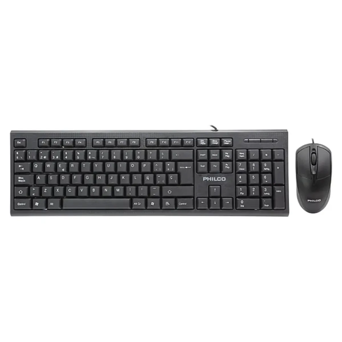 PHILCO - Kit Teclado Mouse Alambrico 1200dpi 104 Teclas Philco K4500
