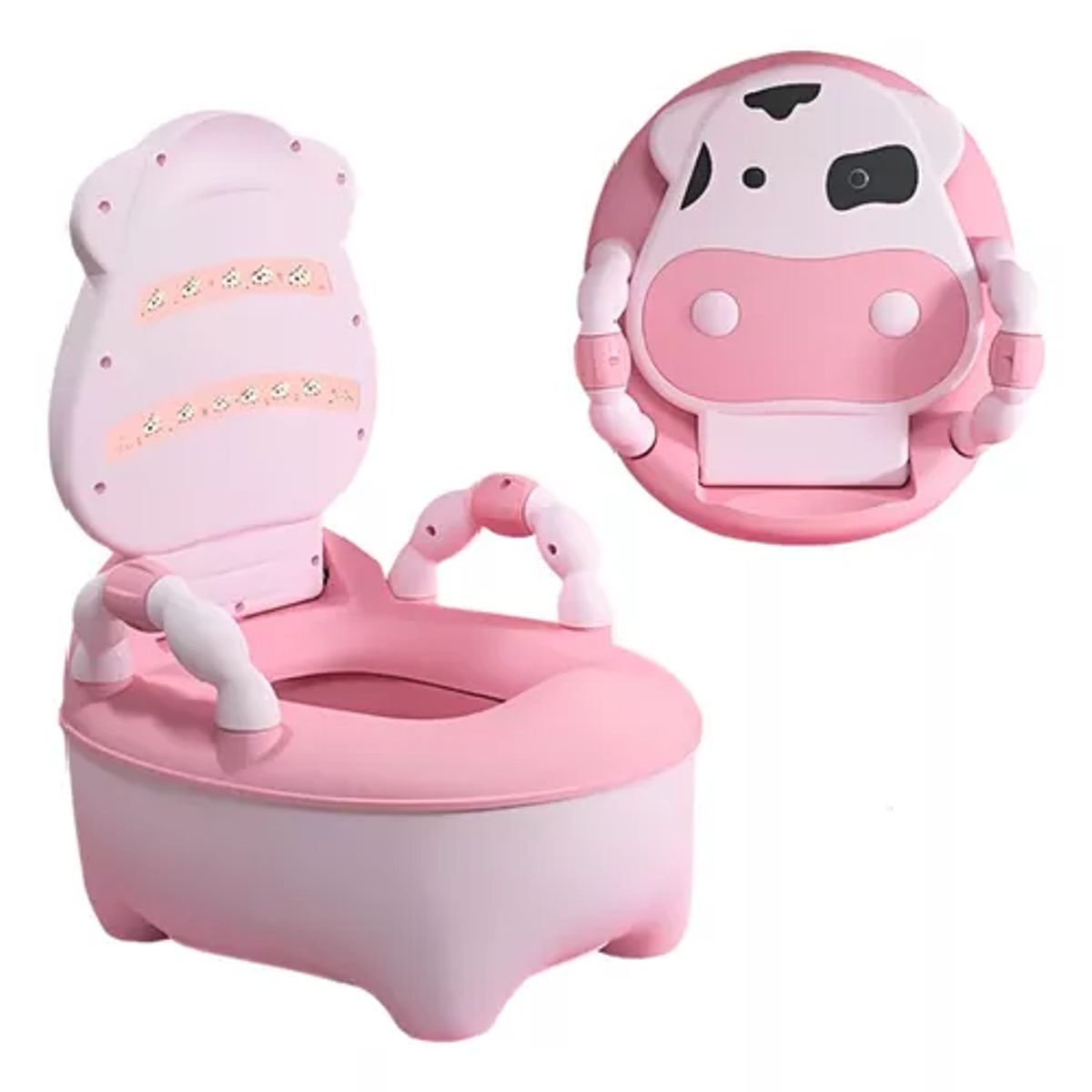 GENERICO - Pelela baño infantil diseño de vaquita color rosa con cojín