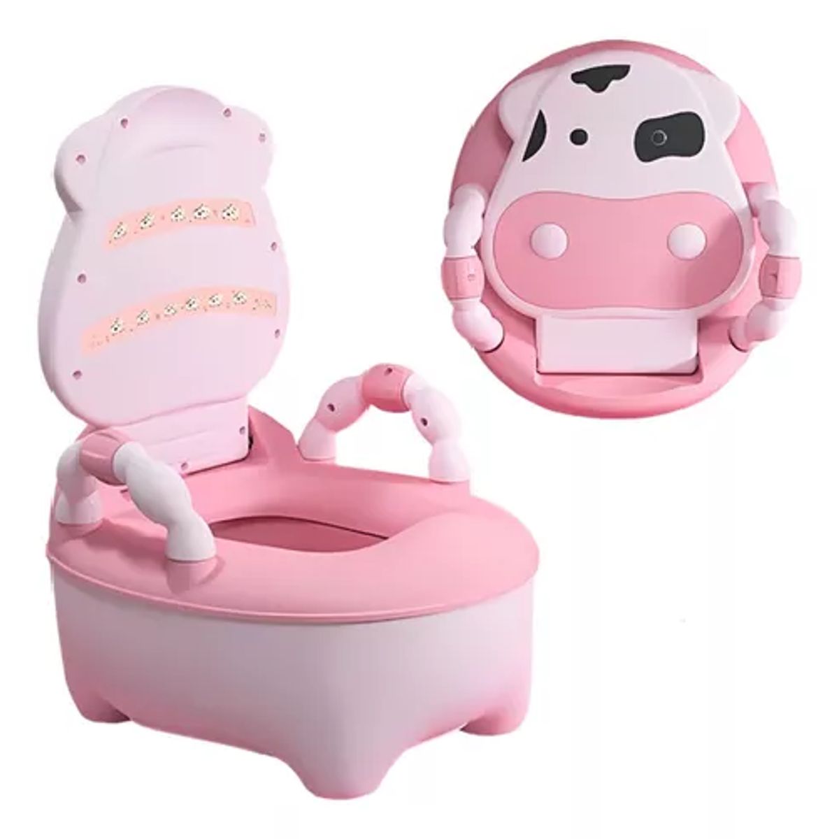GENERICO - Pelela baño infantil diseño de vaquita color rosa con cojín